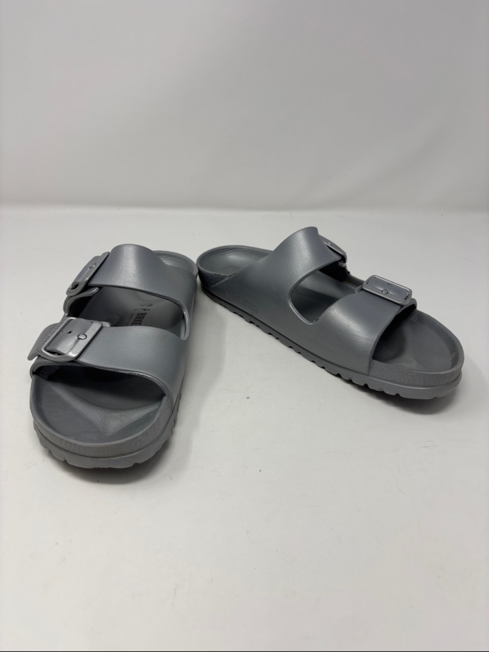 Birkenstock | 39 silver Double-Buckle Slide Sandals